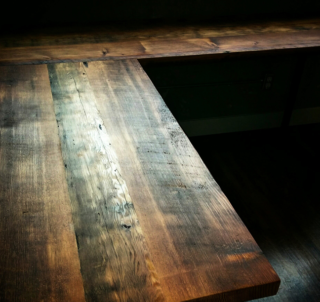 90º Reclaimed Wood Desk Vancouver Reclaimed
