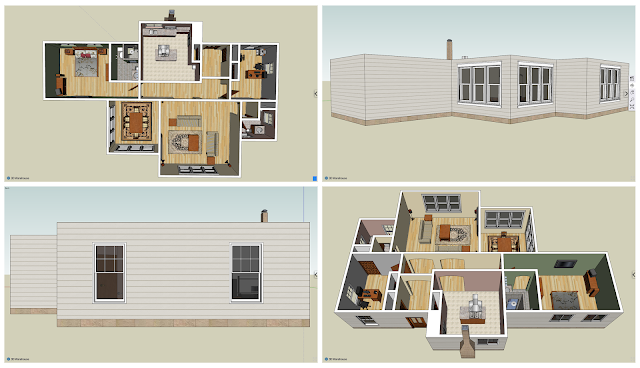 3D House One Floor Plan [SKP]