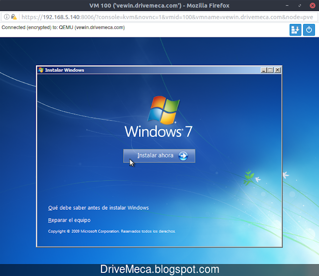 Instalando maquina virtual KVM de Windows