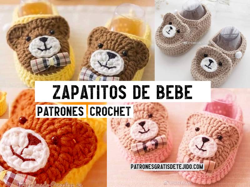 profundo Una oración Puñado Escarpines y botitas de bebés con ositos a crochet | Tutoriales