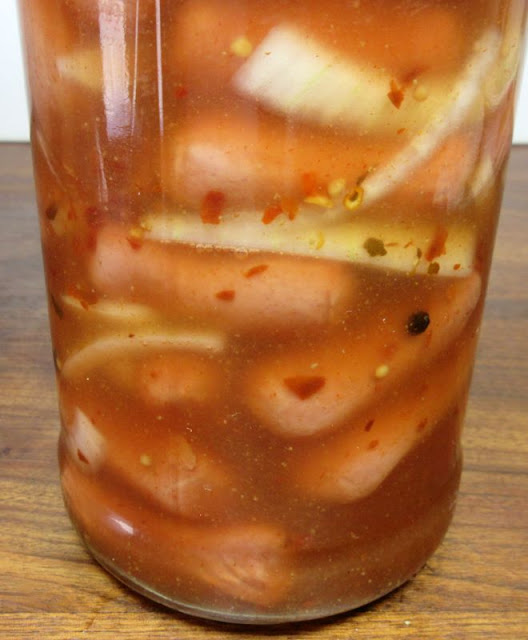 Tess Cooks4u Hot N Spicy Pickled Wieners Recipe Hot Dogs or Sausages