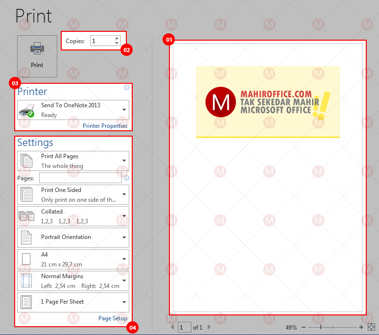 Cara print dokumen Word Cara print dokumen Word