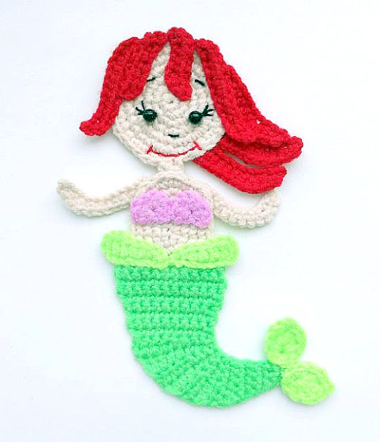 mermaid applique crochet pattern