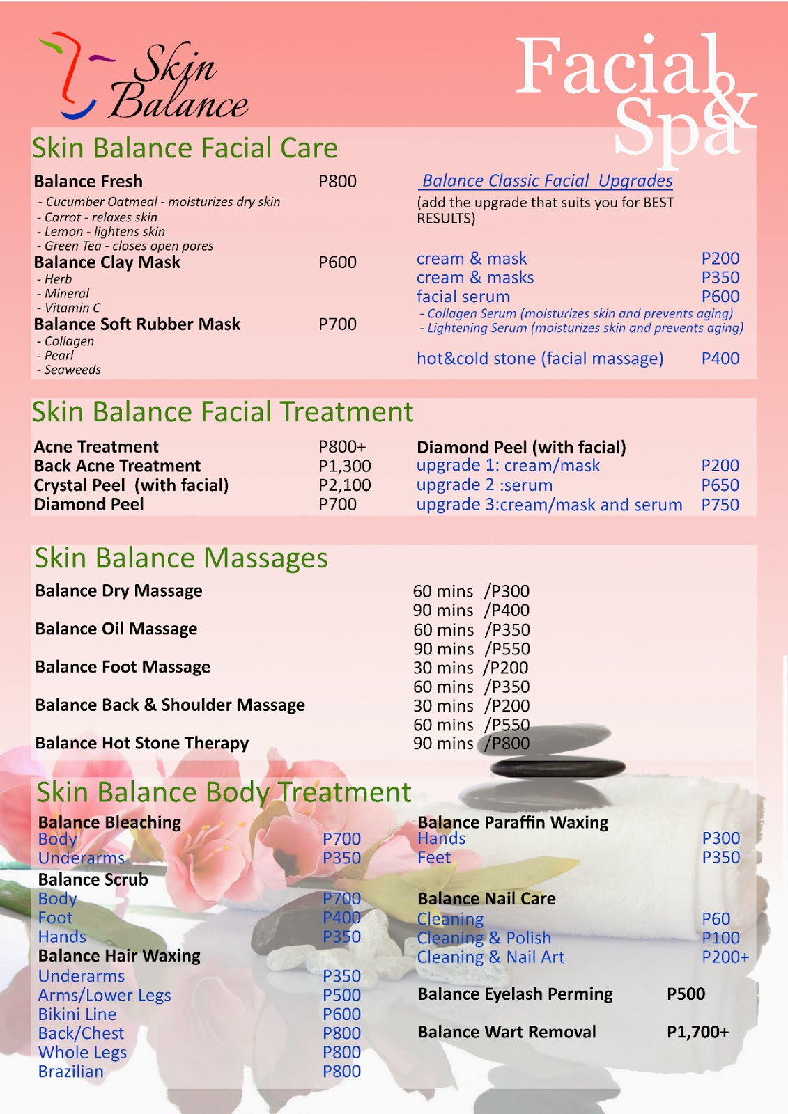 Skin Balance Facial and Spa SKIN BALANCE UPDATED SERVICES AND RATES