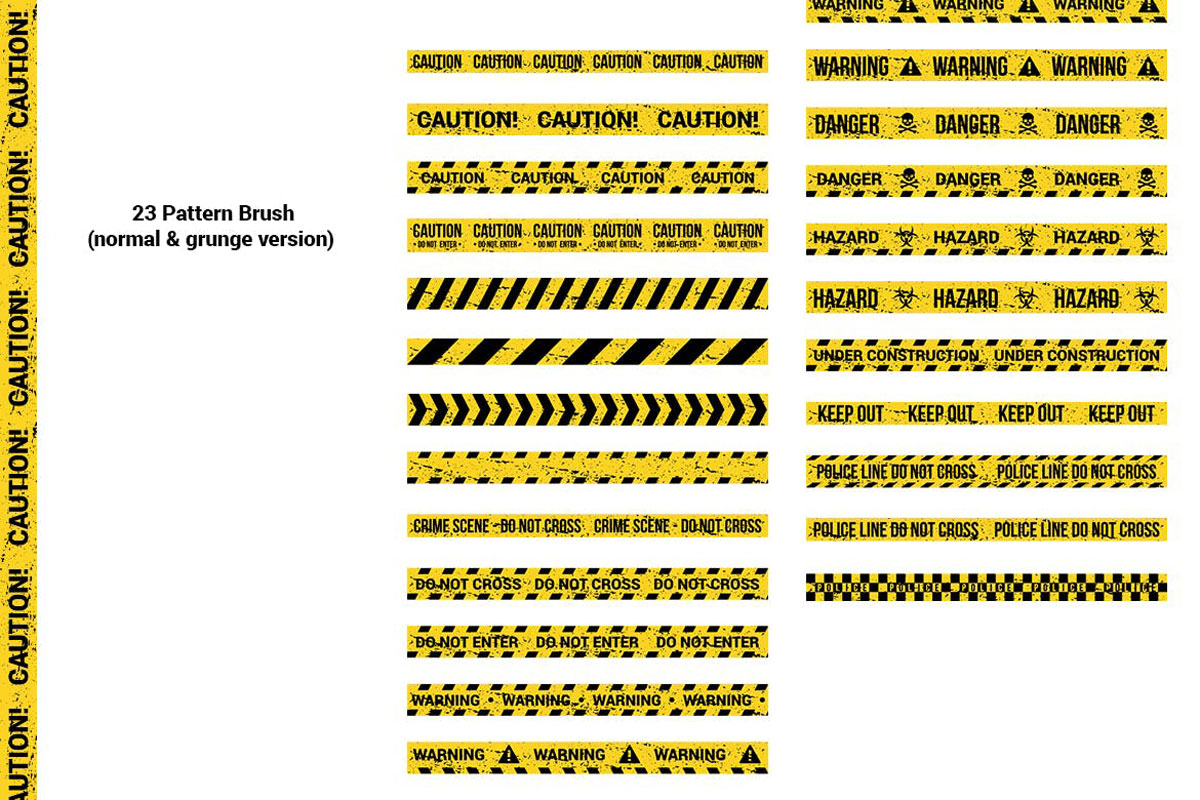23 CAUTION TAPES Seamless Pattern Brush 4 23 CAUTION TAPES Seamless Pattern Brush.