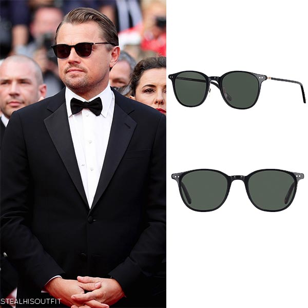 Leonardo DiCaprio with black Garrett Leight sunglasses at Cannes 2019