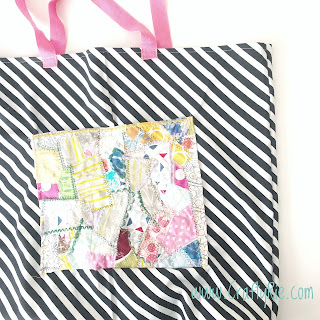 a fun quirky bag made from the rubbish fabric scraps that you'd normally throw away!