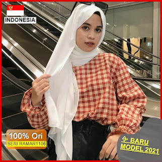 RAMAR1106 NEW SET TARTAN BLOUSE MOTIF BARU 2021
