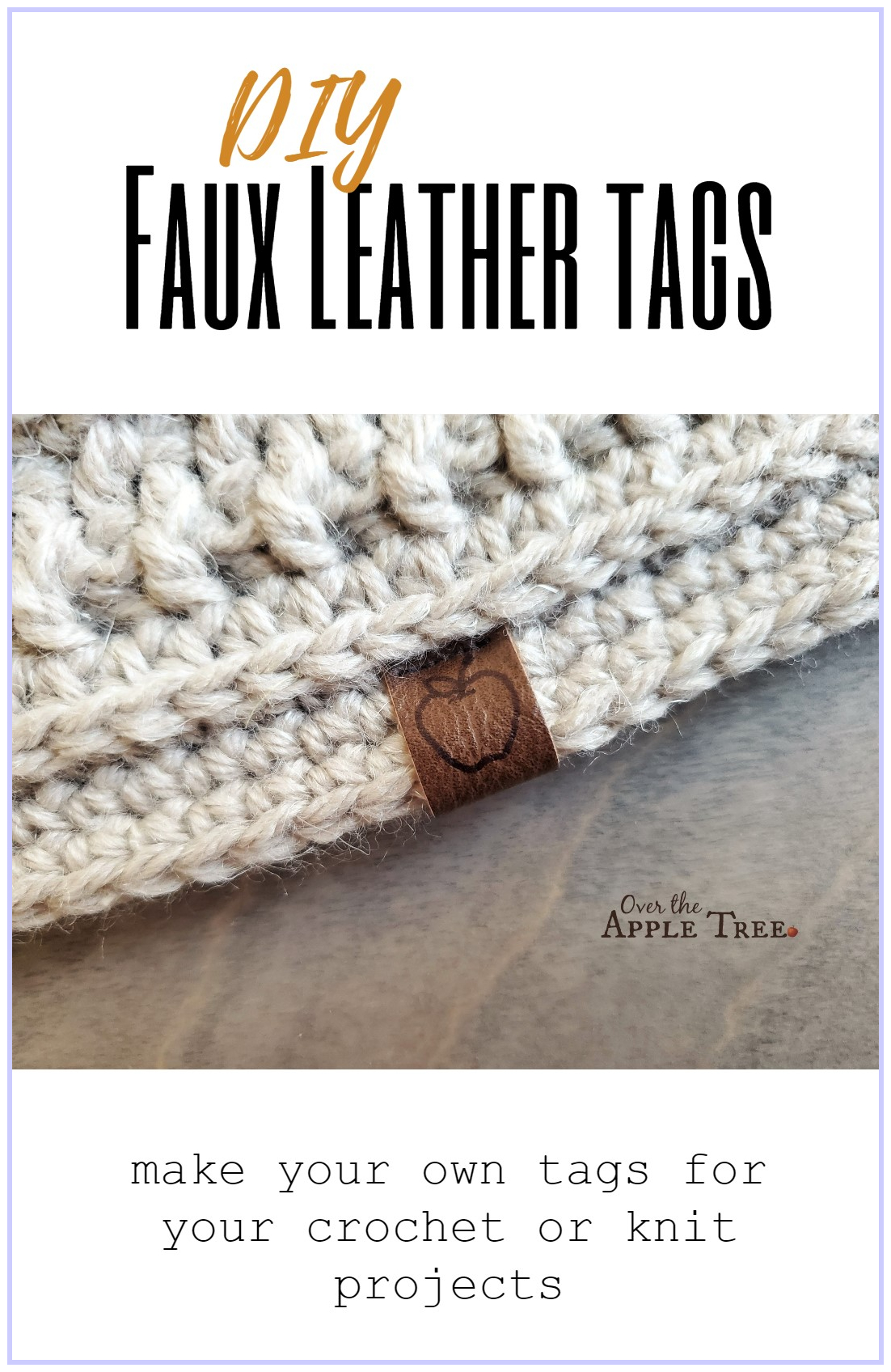 HOW TO MAKE faux leather garment TAGS for crochet or knit hats 
