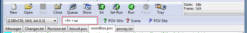 POV-Ray resolution and image output settings