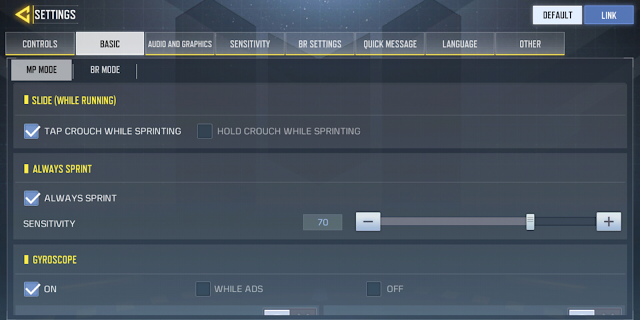 Settingan Basic Call of Duty Mobile Settingan Basic Call of Duty Mobile