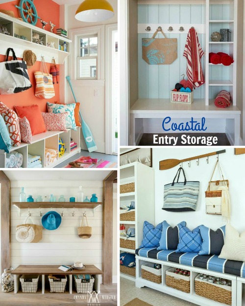 Simple Coastal Entryway Storage Ideas with Benches & Wardrobes DIY