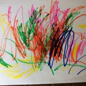 A child drew a picture of fireworks