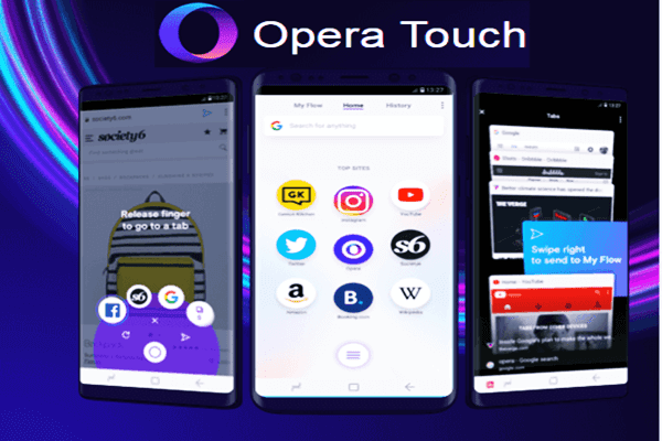متصفح أوبرا Opera Touch  الجديد للاندرويد والايفون