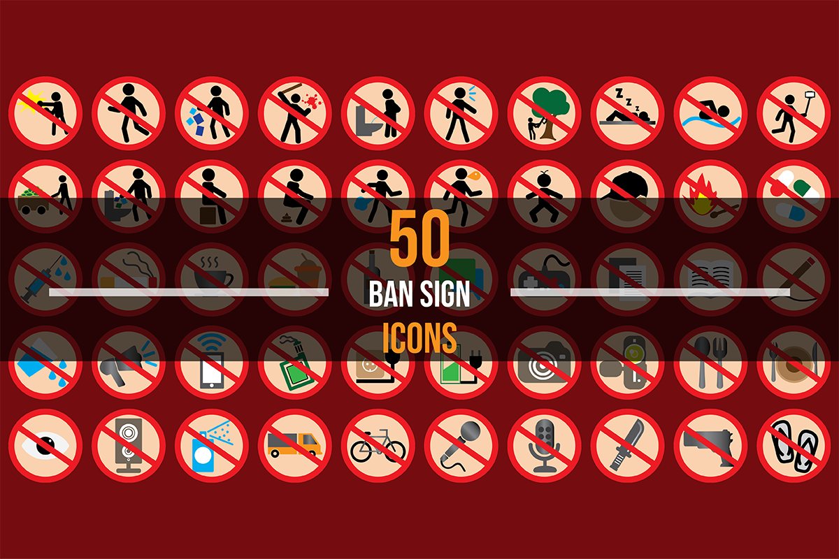 Ban Sign Icons Bundle