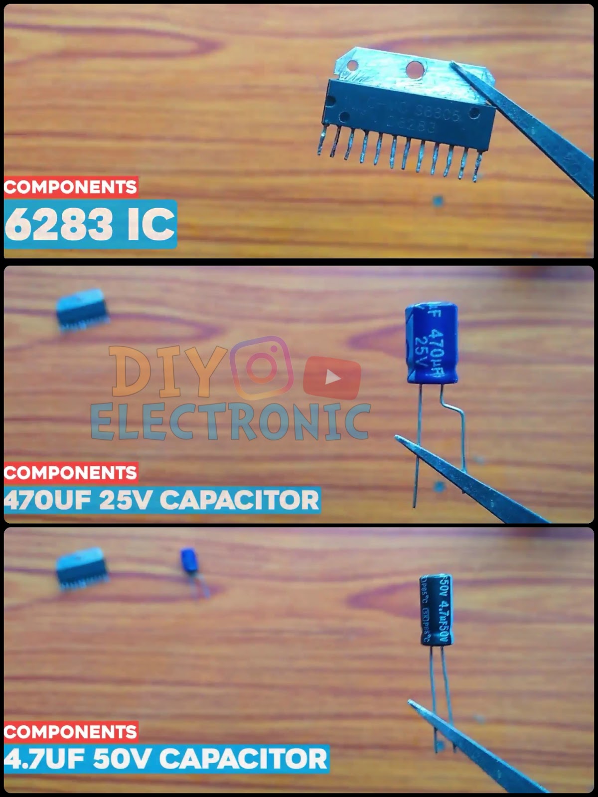 Audio Amplifier Using A 6283 IC Very Easy To Make (Power Amplifier
