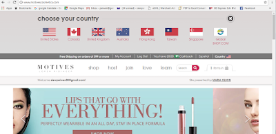 The page showing which country is available to purchase from Motive Cosmetics official websites.