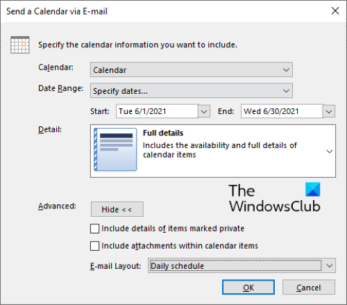 compartir calendario de Outlook 2