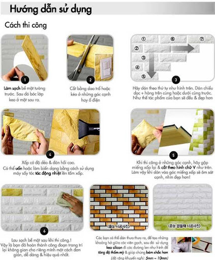Hướng dẫn thi công xốp dán tường Hướng dẫn thi công xốp dán tường