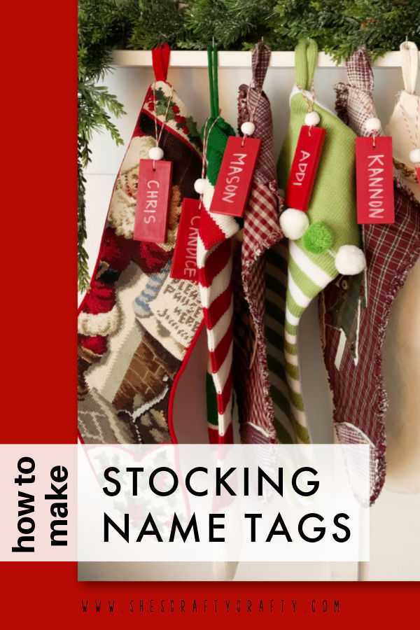 10 Pieces Christmas Stocking Name Tags Wood Stocking Name Tag