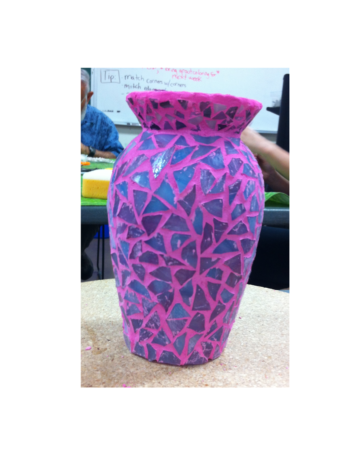 Ashleigh's Artwork Pink mosaic vase