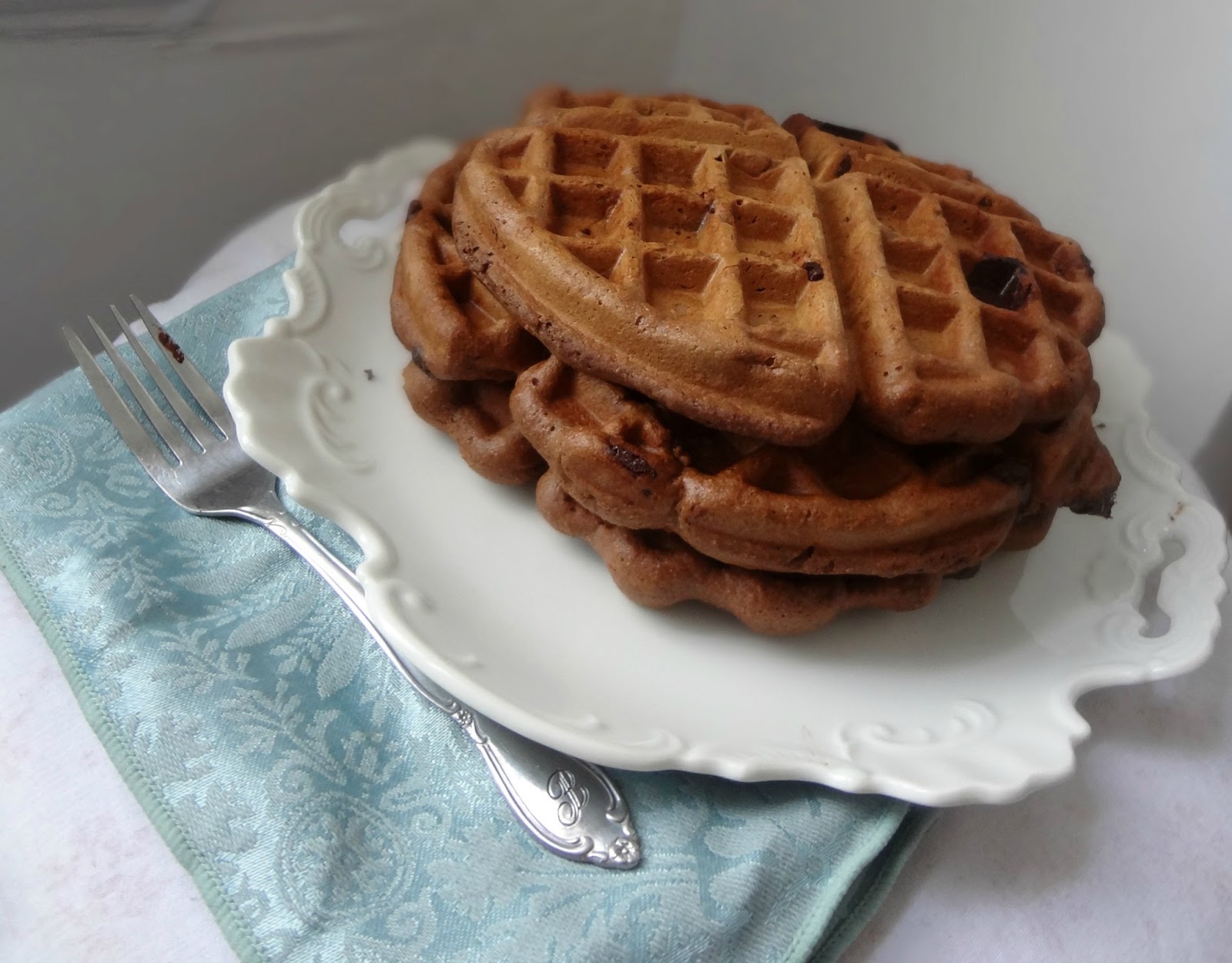 The Cooking Actress Whole Wheat Double Chocolate Chip Waffles