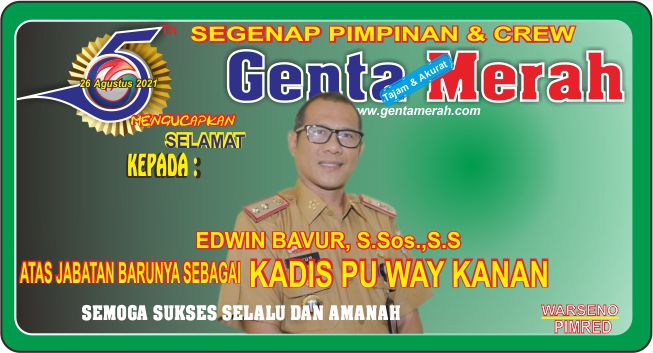 Pimpinan & Crew Genta Merah Mengucapkan Selamat Kepada Bp Edwin Bavur