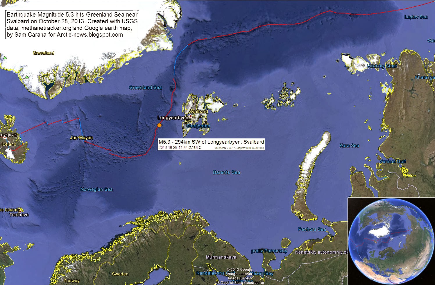 Arctic News Greenland Sea hit by M5.3 Earthquake