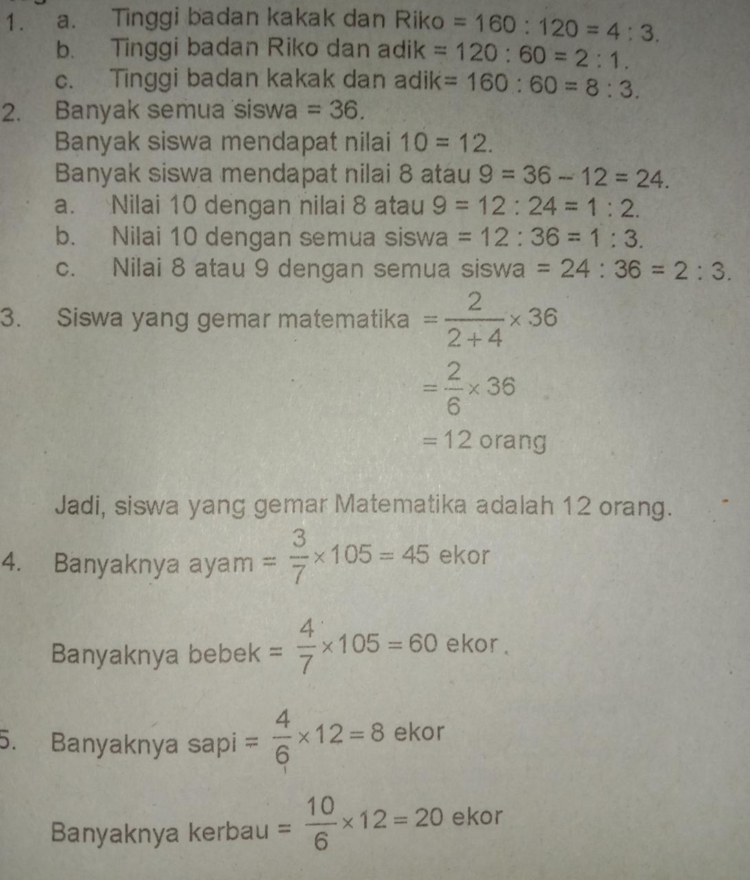 Contoh Soal Pembahasan Perbandingan Matematika Kelas 5 Berbagi Informasi Untuk Bersama