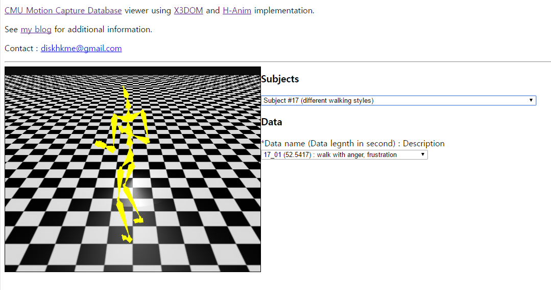 Diskhkme CMU Motion Capture Database Viewer ver. 1.0