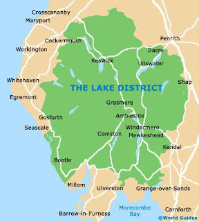 Map Lake District England Great Britain