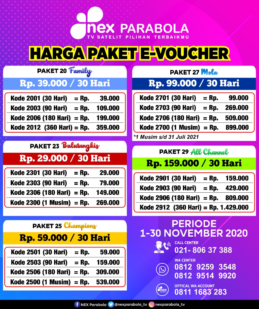 Beli Online Perangkat Nex Parabola, Paket Nex Parabola