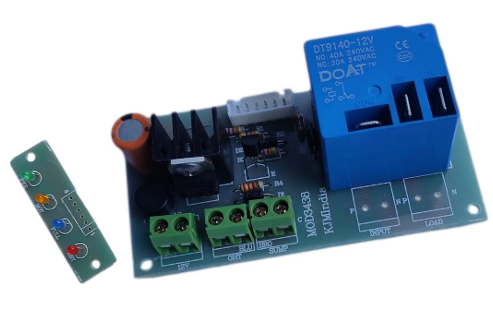 Automatic Water Level Controller Circuit With Dry Run Protection For