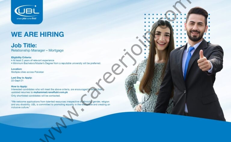 United Bank Limited UBL Jobs Mortgage Relationship Managers