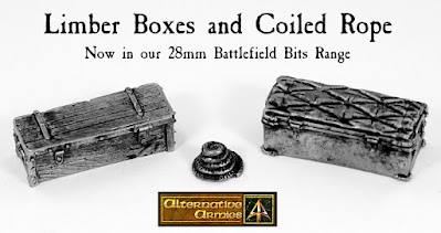 Limber Boxes and Coiled Rope added to 28mm Battlefield Bits range