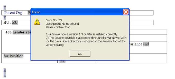 Oracle Apps Passion XML Error After Pressing Preview Button In MS Word