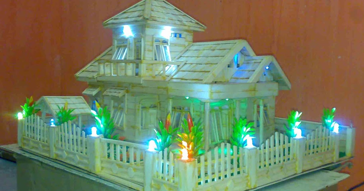 Gambar Rumah Rumahan Yang Terbuat Dari Stik  Es  Krim  