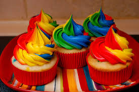 රේන්බෝ කප්කේක් (Rainbow Cupcakes) - Your Choice Way