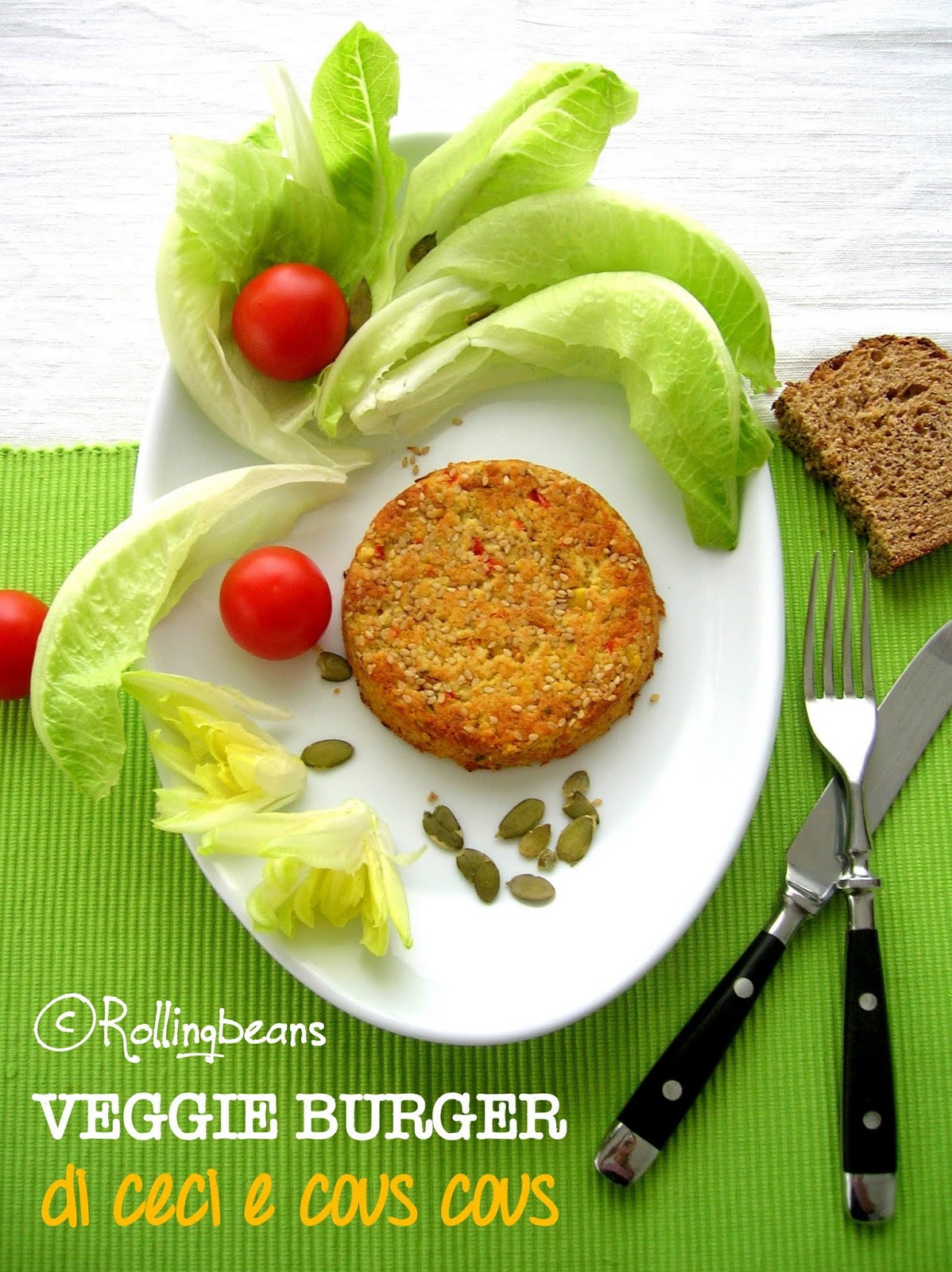 veggie burger di ceci e cous cous (vegan)