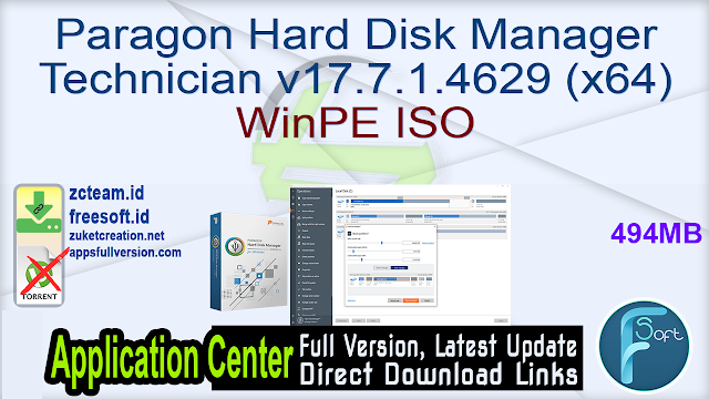 Paragon Hard Disk Manager Technician v17.7.1.4629 (x64) WinPE ISO _ZcTeam.id