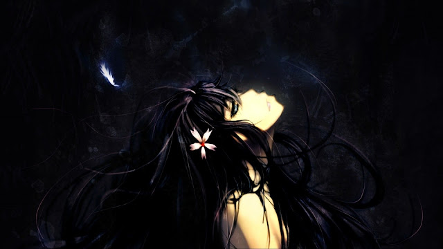 Black-Background-Anime-Girl-HD-Wallpaper