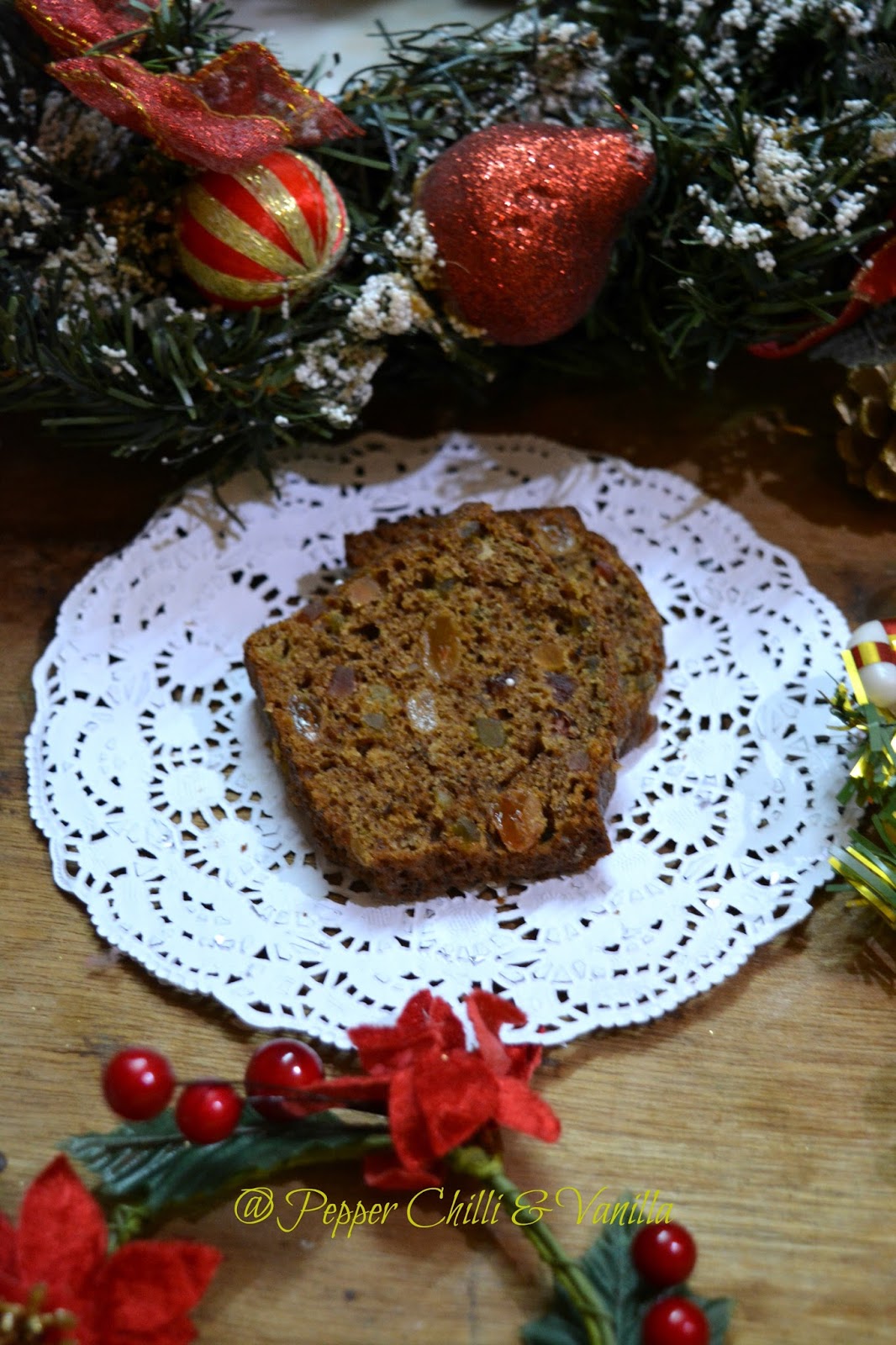 Boiled Christmas Fruit Cake/ Easy Fruit Cake Pepper, Chilli and Vanilla