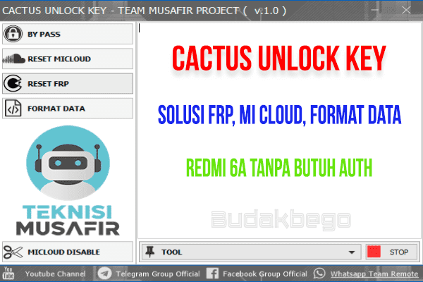 Cactus Unlock Key, Solusi FRP, Mi Cloud, Format Data Redmi 6A Tanpa AUTH