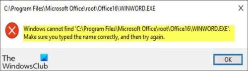 Windows에서 앱을 열 때 C:Program Files 오류를 찾을 수 없습니다.