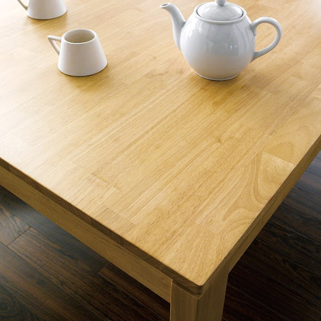 Mặt bàn gỗ cao su, vuông tròn bo cạnh