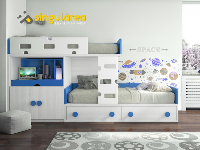 TREN INFANTIL CON MESA ESTUDIO 1248 € | MUEBLES DORMITORIOS JUVENILES