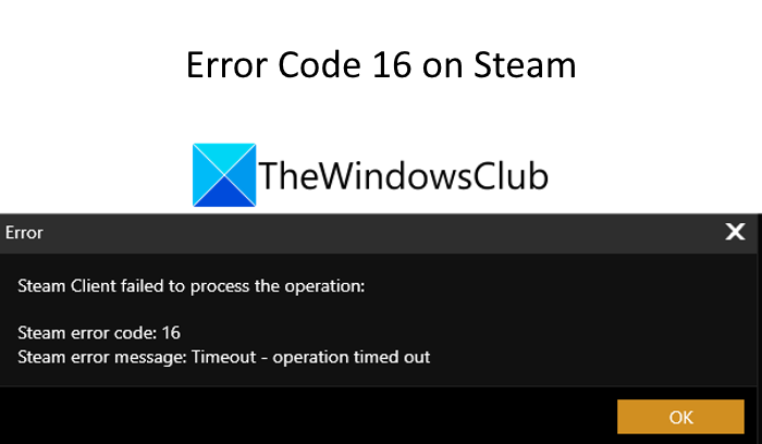 Steam 오류 코드 16 및 80