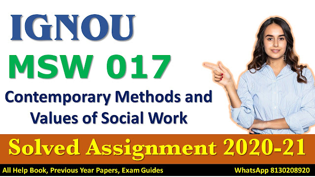 MSW 017 Solved Assignment 2020-21, IGNOU Solved Assignment 2020-21, MSW 017