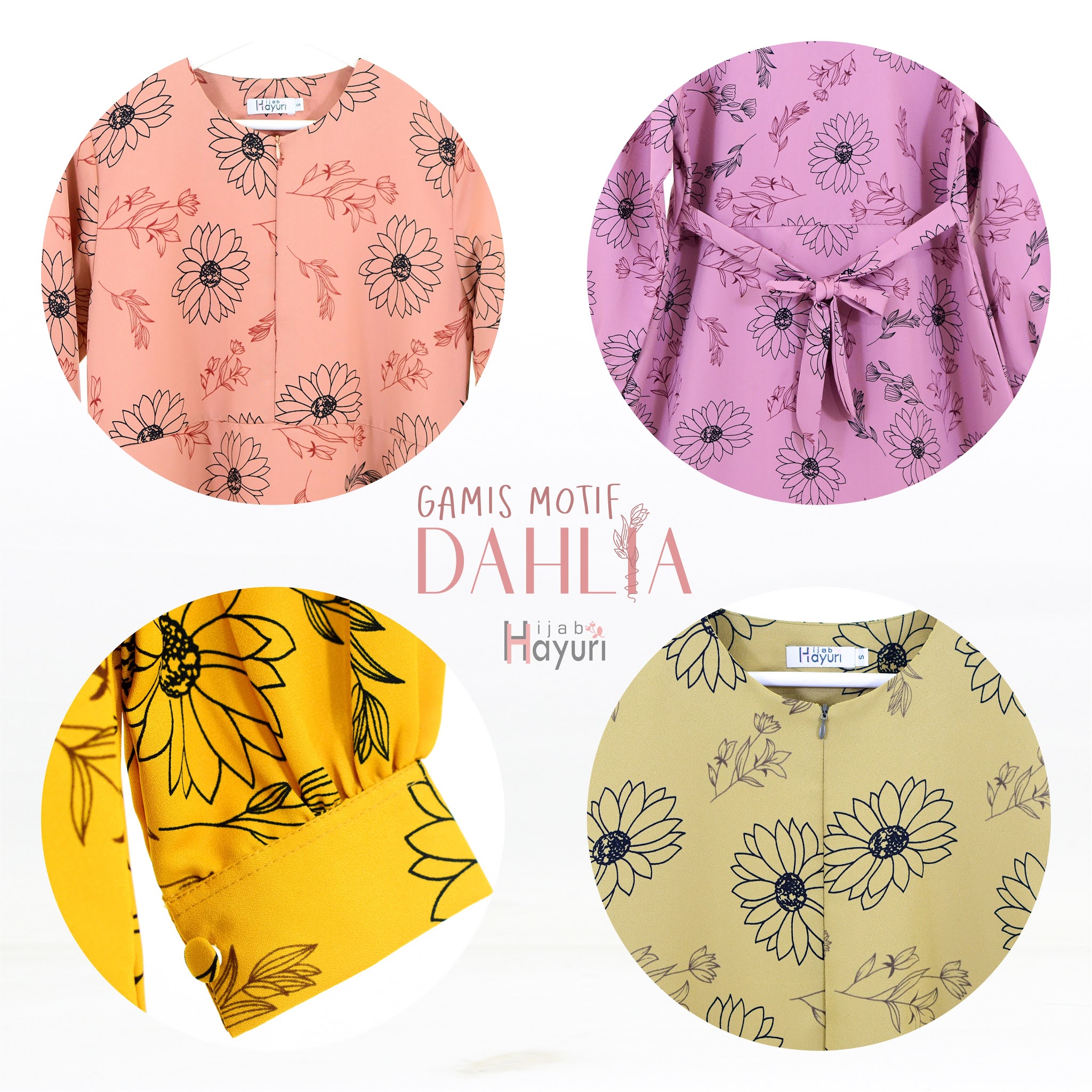 Gamis Motif Dahlia