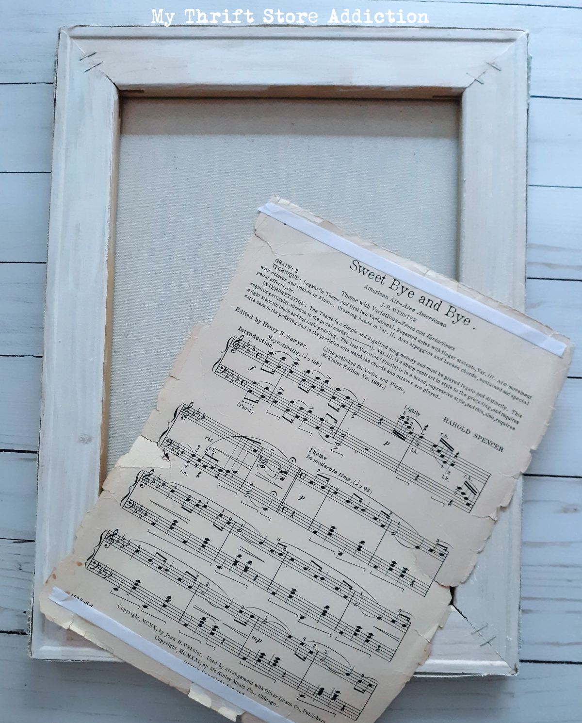 repurposed sheet music canvas art